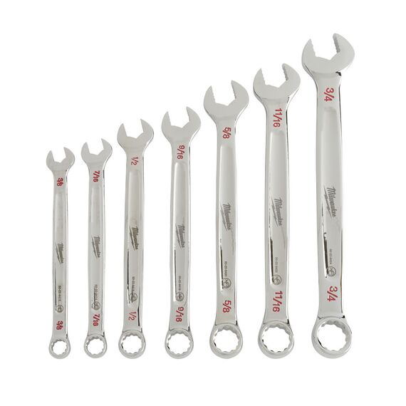 Набор комбинированных дюймовых ключей Milwaukee MAX BITE™ IMPERIAL COMBINATION SPANNER SET 7 PC - 48229407, Модель: MAX BITE™ IMPERIAL COMBINATION SPANNER SET 7 PC, внеший вид, изображение 2