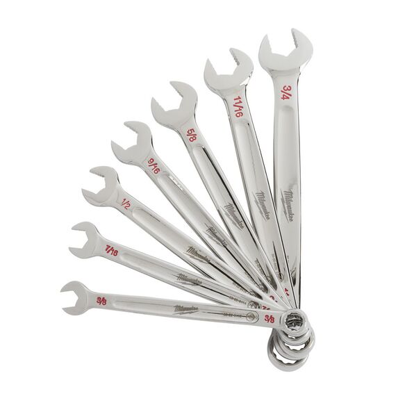 Набор комбинированных дюймовых ключей Milwaukee MAX BITE™ IMPERIAL COMBINATION SPANNER SET 7 PC - 48229407, Модель: MAX BITE™ IMPERIAL COMBINATION SPANNER SET 7 PC, внеший вид, изображение 3