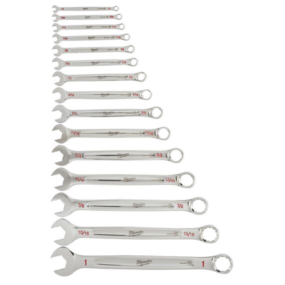 Набор комбинированных дюймовых ключей Milwaukee MAX BITE™ IMPERIAL COMBINATION SPANNER SET 15 PC - 48229415, Модель: MAX BITE™ IMPERIAL COMBINATION SPANNER SET 15 PC, фото, изображение 2 Набор комбинированных дюймовых ключей Milwaukee MAX BITE™ IMPERIAL COMBINATION SPANNER SET 15 PC - 48229415, Модель: MAX BITE™ IMPERIAL COMBINATION SPANNER SET 15 PC, внеший вид, изображение 2