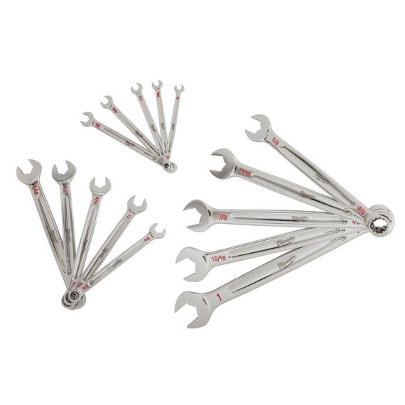 Набор комбинированных дюймовых ключей Milwaukee MAX BITE™ IMPERIAL COMBINATION SPANNER SET 15 PC - 48229415, Модель: MAX BITE™ IMPERIAL COMBINATION SPANNER SET 15 PC, фото, изображение 3 Набор комбинированных дюймовых ключей Milwaukee MAX BITE™ IMPERIAL COMBINATION SPANNER SET 15 PC - 48229415, Модель: MAX BITE™ IMPERIAL COMBINATION SPANNER SET 15 PC, внеший вид, изображение 3