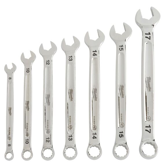 Набор комбинированных метрических ключей Milwaukee MAX BITE™ METRIC COMBINATION SPANNER SET 7 PC - 4932464257, Модель: MAX BITE™ METRIC COMBINATION SPANNER SET 7 PC, внеший вид, изображение 2