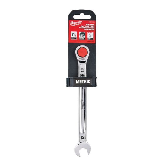 12 мм комбинированный ключ Maxbite с трещоткой Milwaukee 12 mm MAX BITE™ ratcheting combination spanner - 4932471505, Модель: 12 mm MAX BITE™ ratcheting combination spanner, фото, изображение 2 12 мм комбинированный ключ Maxbite с трещоткой Milwaukee 12 mm MAX BITE™ ratcheting combination spanner - 4932471505, Модель: 12 mm MAX BITE™ ratcheting combination spanner, внеший вид, изображение 2