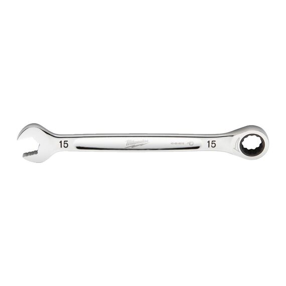 15 мм комбинированный ключ Maxbite с трещоткой Milwaukee 15 mm MAX BITE™ ratcheting combination spanner - 4932471508, Модель: 15 mm MAX BITE™ ratcheting combination spanner, внеший вид