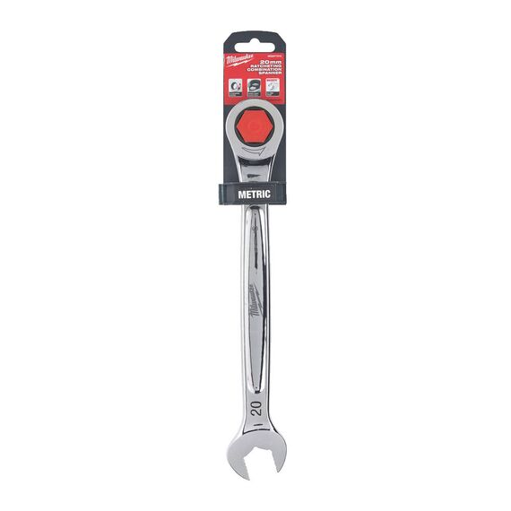 20 мм комбинированный ключ Maxbite с трещоткой Milwaukee 20 mm MAX BITE™ ratcheting combination spanner - 4932471513, Модель: 20 mm MAX BITE™ ratcheting combination spanner, фото, изображение 2 20 мм комбинированный ключ Maxbite с трещоткой Milwaukee 20 mm MAX BITE™ ratcheting combination spanner - 4932471513, Модель: 20 mm MAX BITE™ ratcheting combination spanner, внеший вид, изображение 2