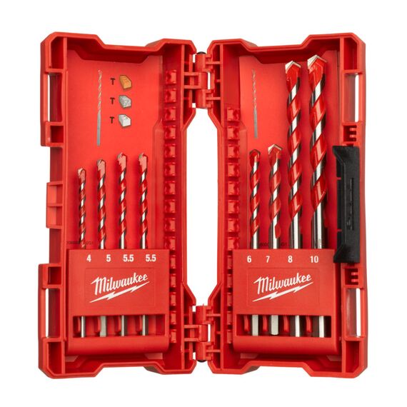 Набор ударных сверл по бетону Milwaukee Premium concrete drill bit set 4-10 8pc - 4932471193, Модель: Premium concrete drill bit set 4-10 8pc, внеший вид, изображение 2