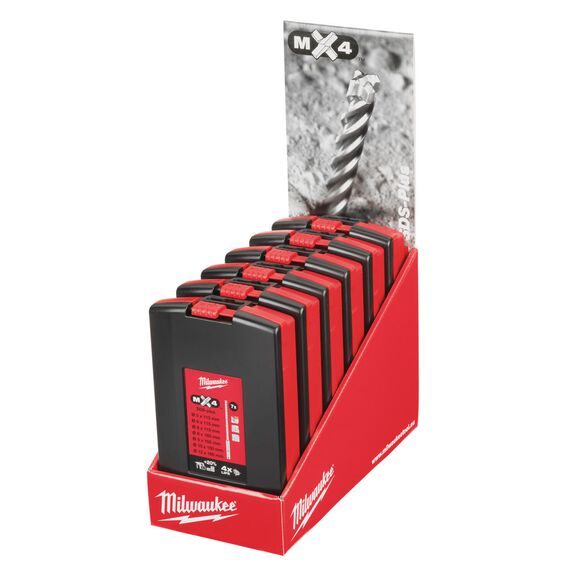 Упаковка наборов буров Milwaukee MX4 SDS-Plus 5-12 MM 6 PCS - 4932352153, Диаметр: SET, Модель: MX4 SDS-Plus 5-12 MM 6 PCS, внеший вид, изображение 3