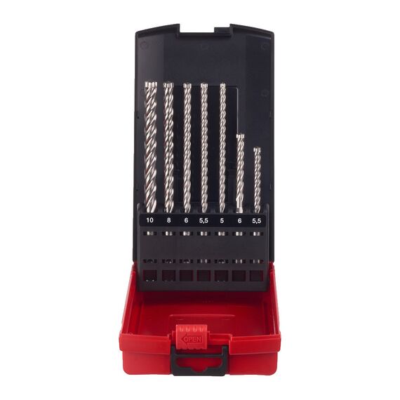 Набор буров Milwaukee MX4 SDS-Plus drill bit set 5-10 MM 7pc - 4932478627, Диаметр: SET, Модель: MX4 SDS-Plus drill bit set 5-10 MM 7pc, внеший вид