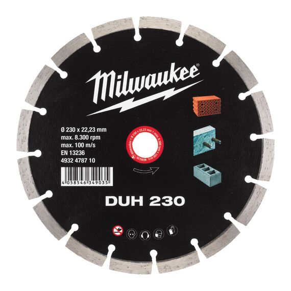 Алмазный диск Milwaukee CIS DUH 230 - 4932478710, Диаметр диска (мм): 230, Посадочный диаметр (мм): 22,23, Модель: CIS DUH 230, внеший вид