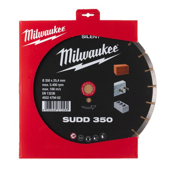 Алмазный диск Milwaukee SUDD 350 mm - 4932479462, Диаметр диска (мм): 350, Посадочный диаметр (мм): 25,4, Модель: SUDD 350 mm, внеший вид, изображение 2