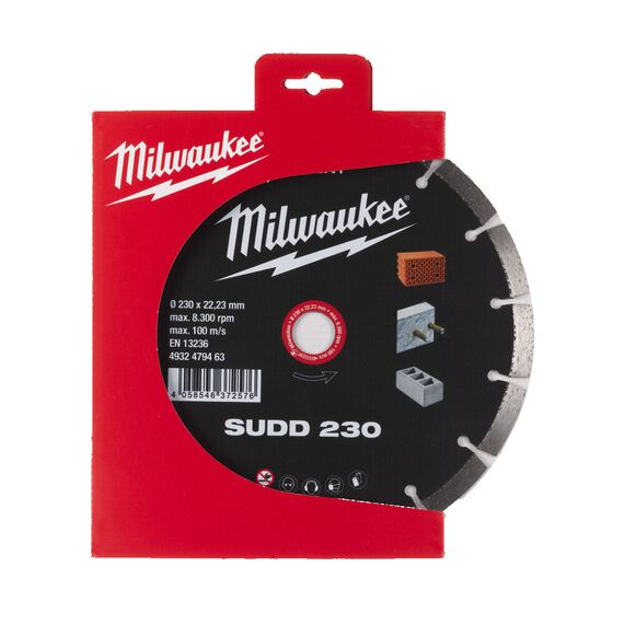 Алмазный диск Milwaukee SUDD 230 mm - 4932479463, Диаметр диска (мм): 230, Посадочный диаметр (мм): 22,23, Модель: SUDD 230 mm, внеший вид, изображение 2