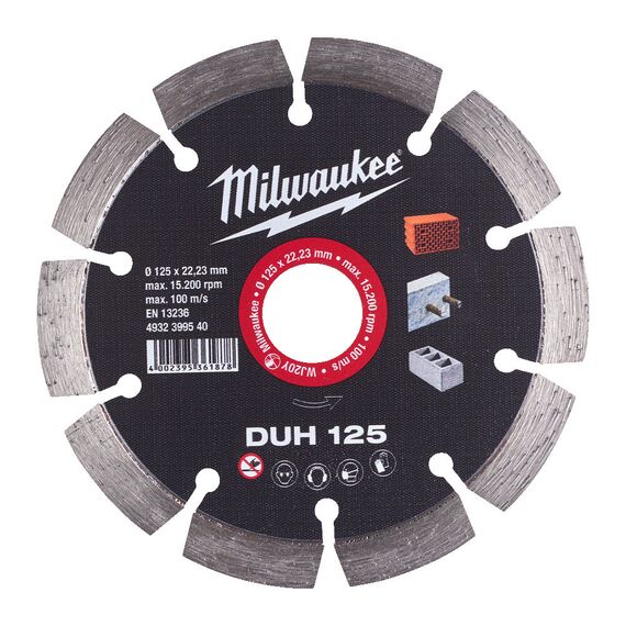 Алмазный диск Milwaukee CIS DUH 125 - 4932479464, Диаметр диска (мм): 125, Посадочный диаметр (мм): 22,23, Модель: CIS DUH 125, внеший вид