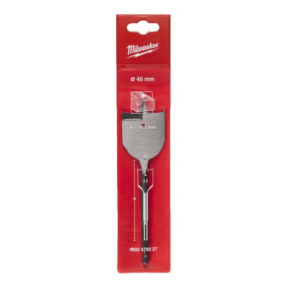 Перьевое сверло по дереву Milwaukee FB 40 x 152 MM - 4932479227, Диаметр: 40, Модель: FB 40 x 152 MM, Длина (мм): 152, внеший вид, изображение 2