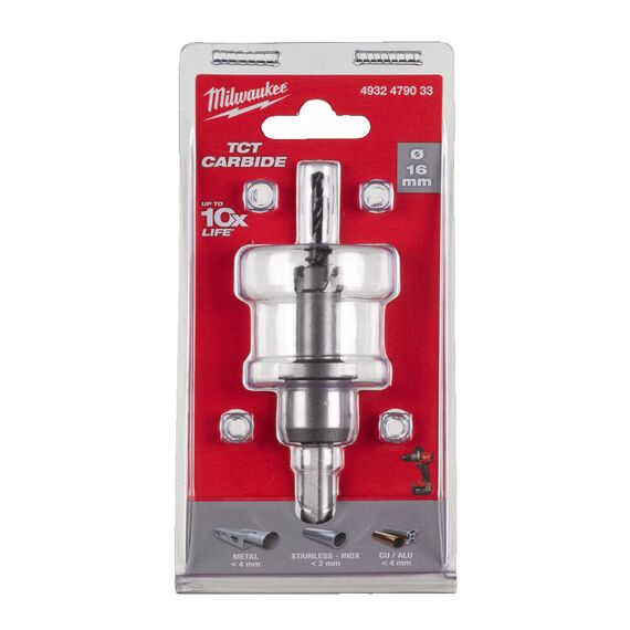 Коронка по металлу Milwaukee Holesaw TCT 16mm - 4932479033, Диаметр: 16, Модель: Holesaw TCT 16mm, внеший вид, изображение 2