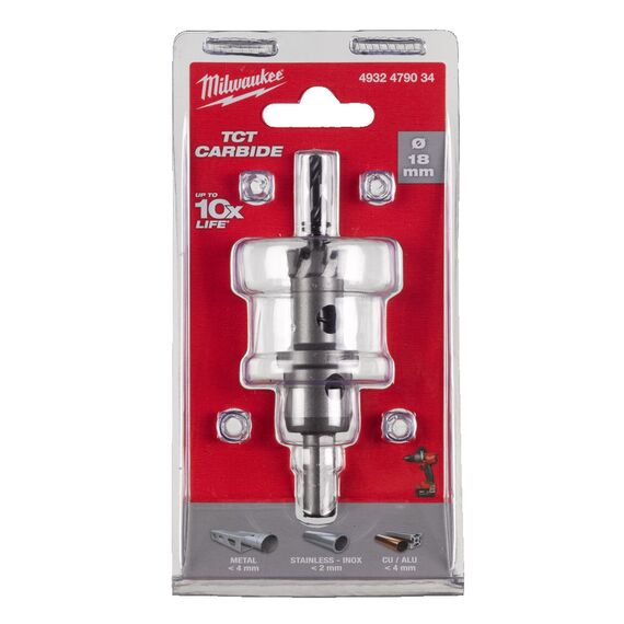 Коронка по металлу Milwaukee Holesaw TCT 18mm - 4932479034, Диаметр: 18, Модель: Holesaw TCT 18mm, внеший вид, изображение 2