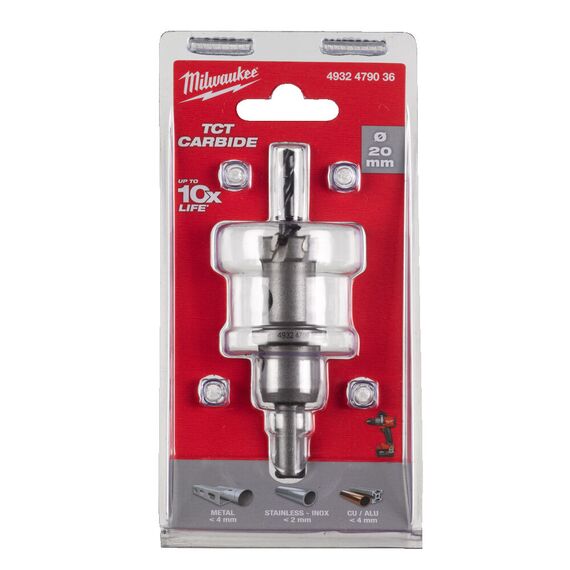 Коронка по металлу Milwaukee Holesaw TCT 20mm - 4932479036, Диаметр: 20, Модель: Holesaw TCT 20mm, внеший вид, изображение 2