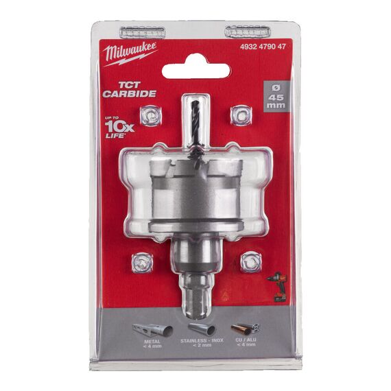 Коронка по металлу Milwaukee Holesaw TCT 45mm - 4932479047, Диаметр: 45, Модель: Holesaw TCT 45mm, внеший вид, изображение 2