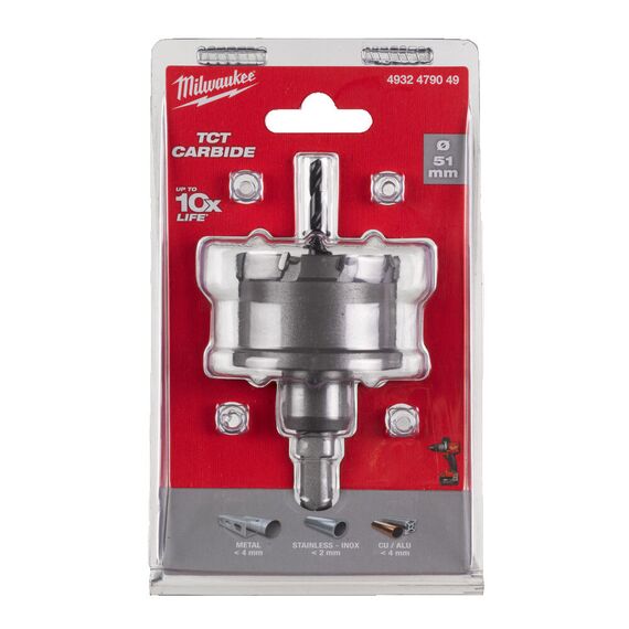 Коронка по металлу Milwaukee Holesaw TCT 51mm - 4932479049, Диаметр: 51, Модель: Holesaw TCT 51mm, внеший вид, изображение 2