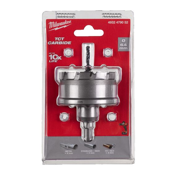 Коронка по металлу Milwaukee Holesaw TCT 64mm - 4932479052, Диаметр: 64, Модель: Holesaw TCT 64mm, внеший вид, изображение 2