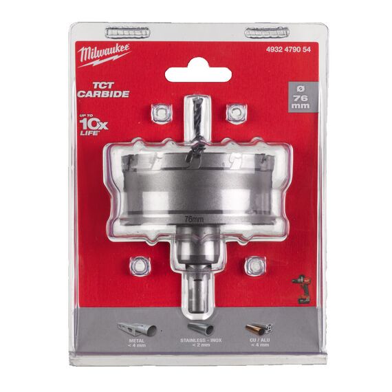 Коронка по металлу Milwaukee Holesaw TCT 76mm - 4932479054, Диаметр: 76, Модель: Holesaw TCT 76mm, внеший вид, изображение 2