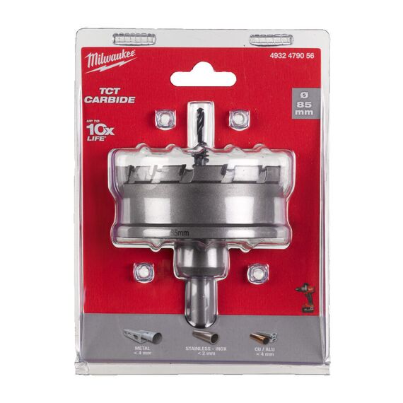 Коронка по металлу Milwaukee Holesaw TCT 85mm - 4932479056, Диаметр: 85, Модель: Holesaw TCT 85mm, внеший вид, изображение 2