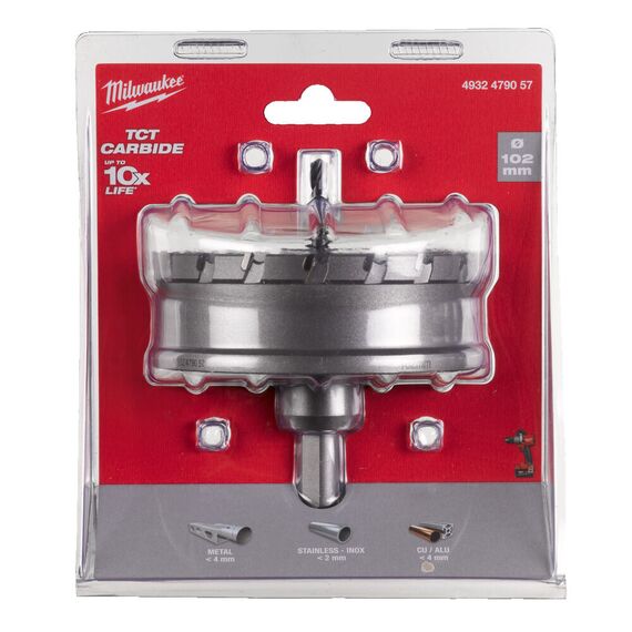 Коронка по металлу Milwaukee Holesaw TCT 102mm - 4932479057, Диаметр: 102, Модель: Holesaw TCT 102mm, внеший вид, изображение 2