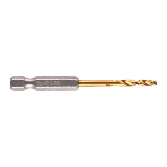 Сверло по металлу с шестигранным хвостовиком Milwaukee Shockwave HSS-G TiN Red Hex 3.3 mm 2 pcs - 4932471089, Диаметр: 3,3, Модель: Shockwave HSS-G TiN Red Hex 3.3 mm 2 pcs, Длина (мм): 67, внеший вид