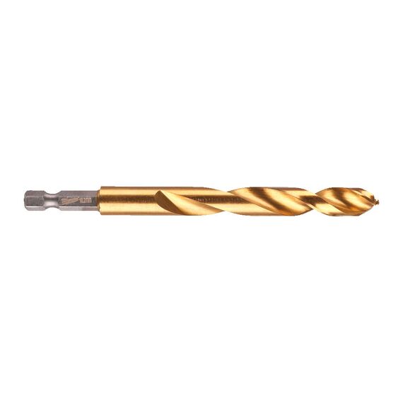 Сверло по металлу с шестигранным хвостовиком Milwaukee Shockwave HSS-G TiN Red Hex 10.2 mm - 4932471090, Диаметр: 10,2, Модель: Shockwave HSS-G TiN Red Hex 10.2 mm, Длина (мм): 121, внеший вид