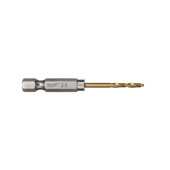 Сверло по металлу с шестигранным хвостовиком Milwaukee Shockwave HSS-G TiN Red Hex 2,5 mm 10 pcs - 4932478175, Диаметр: 2,5, Модель: Shockwave HSS-G TiN Red Hex 2,5 mm 10 pcs, Длина (мм): 62, внеший вид