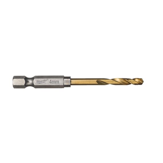 Сверло по металлу с шестигранным хвостовиком Milwaukee Shockwave HSS-G TiN Red Hex 4 mm 10 pcs - 4932478178, Диаметр: 4, Модель: Shockwave HSS-G TiN Red Hex 4 mm 10 pcs, Длина (мм): 71,5, внеший вид