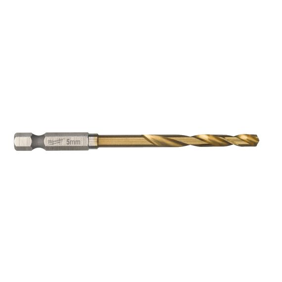 Сверло по металлу с шестигранным хвостовиком Milwaukee Shockwave HSS-G TiN Red Hex 5 mm 10 pcs - 4932478180, Диаметр: 5, Модель: Shockwave HSS-G TiN Red Hex 5 mm 10 pcs, Длина (мм): 80, внеший вид
