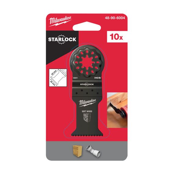 Полотно по дереву Milwaukee WOOD 35 MM PLUNGE CUT BLADE 10 PC - 48906004, Ширина лезвия (мм): 35, Модель: WOOD 35 MM PLUNGE CUT BLADE 10 PC, Длина (мм): 42, внеший вид, изображение 2