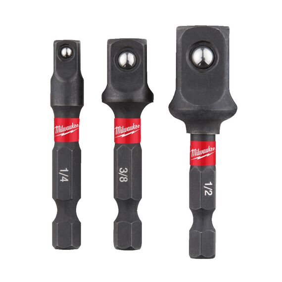 Набор переходников для головок Milwaukee SHOCKWAVE™ IMPACT DUTY SOCKET ADAPTOR SET 3PC DIN 3126 - E 6.3 - 4932479228, Модель: SHOCKWAVE™ IMPACT DUTY SOCKET ADAPTOR SET 3PC, внеший вид