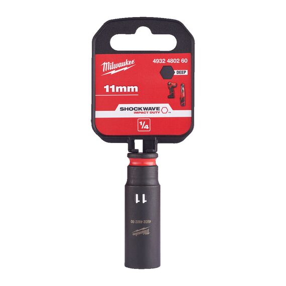 Ударная головка Milwaukee 11 MM ¼˝ IMPACT SOCKET DEEP удлиненная - 4932480260, Модель: 11 MM ¼˝ IMPACT SOCKET DEEP, внеший вид, изображение 2