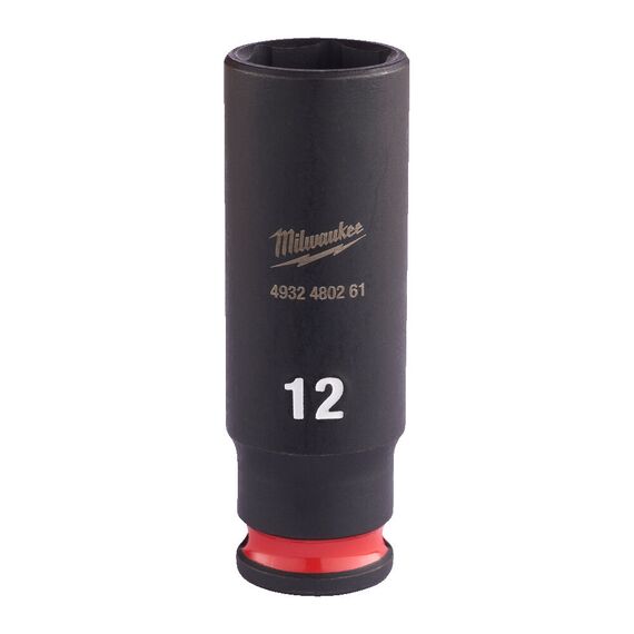Ударная головка Milwaukee 12 MM ¼˝ IMPACT SOCKET DEEP удлиненная - 4932480261, Модель: 12 MM ¼˝ IMPACT SOCKET DEEP, внеший вид