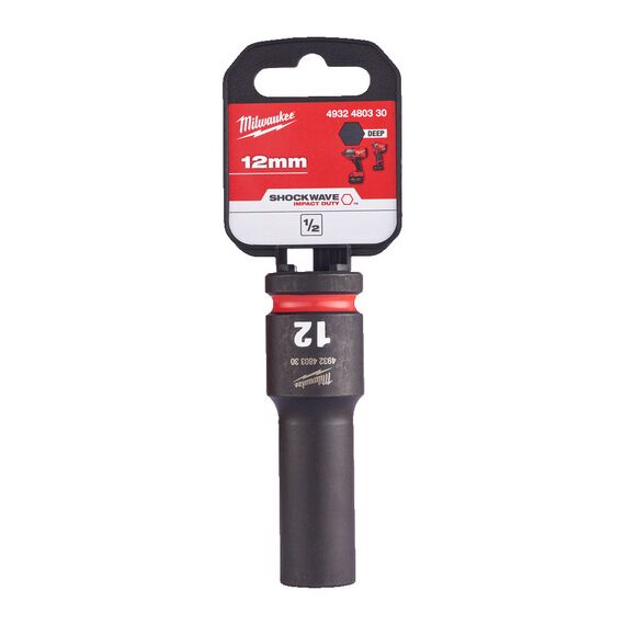 Ударная головка Milwaukee 12 MM ½˝ IMPACT SOCKET DEEP удлиненная - 4932480330, Модель: 12 MM ½˝ IMPACT SOCKET DEEP, внеший вид, изображение 2