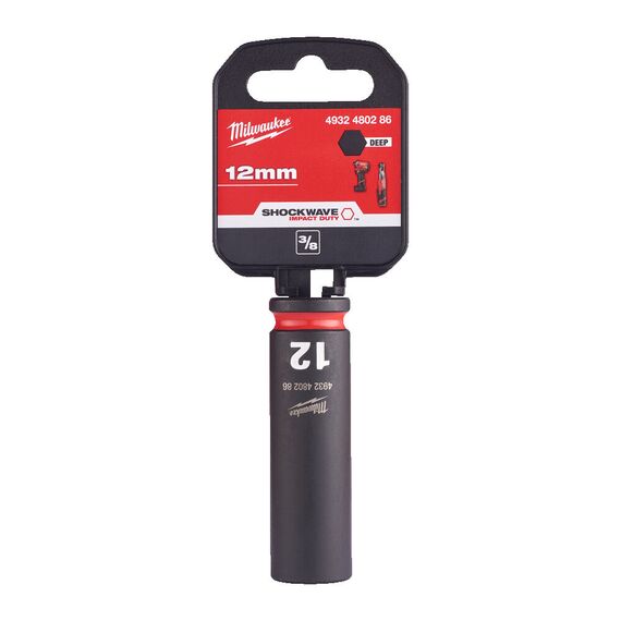 Ударная головка Milwaukee 12 MM ⅜˝ IMPACT SOCKET DEEP удлиненная - 4932480286, Модель: 12 MM ⅜˝ IMPACT SOCKET DEEP, фото, изображение 2 Ударная головка Milwaukee 12 MM ⅜˝ IMPACT SOCKET DEEP удлиненная - 4932480286, Модель: 12 MM ⅜˝ IMPACT SOCKET DEEP, внеший вид, изображение 2