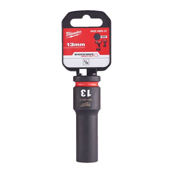 Ударная головка Milwaukee 13 MM ½˝ IMPACT SOCKET DEEP удлиненная - 4932480331, Модель: 13 MM ½˝ IMPACT SOCKET DEEP, внеший вид, изображение 2