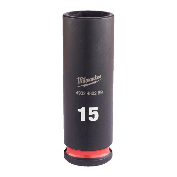 Ударная головка Milwaukee 15 MM ⅜˝ IMPACT SOCKET DEEP удлиненная - 4932480289, Модель: 15 MM ⅜˝ IMPACT SOCKET DEEP, внеший вид