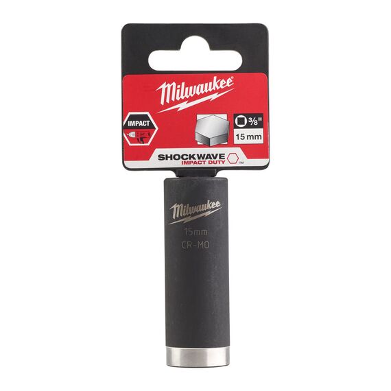 Ударная головка Milwaukee 15 MM ⅜˝ IMPACT SOCKET-LONG удлиненная - 4932478027, Модель: 15 MM ⅜˝ IMPACT SOCKET-LONG, фото, изображение 2 Ударная головка Milwaukee 15 MM ⅜˝ IMPACT SOCKET-LONG удлиненная - 4932478027, Модель: 15 MM ⅜˝ IMPACT SOCKET-LONG, внеший вид, изображение 2