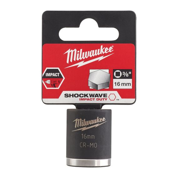 Ударная головка Milwaukee 16 MM ⅜˝ IMPACT SOCKET-SHORT укороченная - 4932478015, Модель: 16 MM ⅜˝ IMPACT SOCKET-SHORT, внеший вид, изображение 2