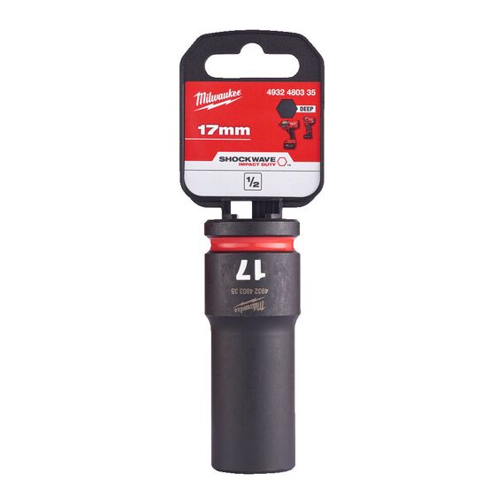 Ударная головка Milwaukee 17 MM ½˝ IMPACT SOCKET DEEP удлиненная - 4932480335, Модель: 17 MM ½˝ IMPACT SOCKET DEEP, внеший вид, изображение 2