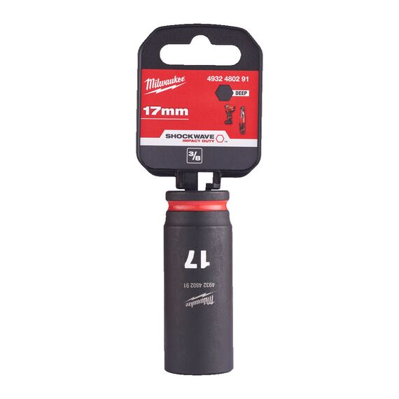 Ударная головка Milwaukee 17 MM ⅜˝ IMPACT SOCKET DEEP удлиненная - 4932480291, Модель: 17 MM ⅜˝ IMPACT SOCKET DEEP, фото, изображение 2 Ударная головка Milwaukee 17 MM ⅜˝ IMPACT SOCKET DEEP удлиненная - 4932480291, Модель: 17 MM ⅜˝ IMPACT SOCKET DEEP, внеший вид, изображение 2