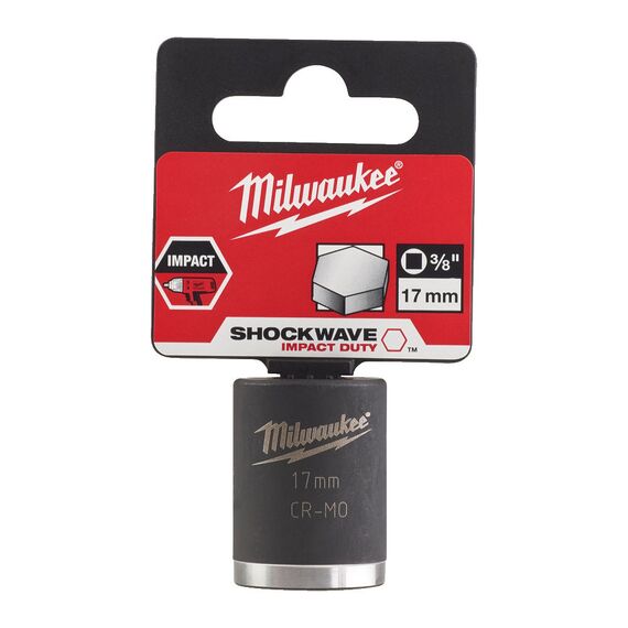 Ударная головка Milwaukee 17 MM ⅜˝ IMPACT SOCKET-SHORT укороченная - 4932478016, Модель: 17 MM ⅜˝ IMPACT SOCKET-SHORT, внеший вид, изображение 2