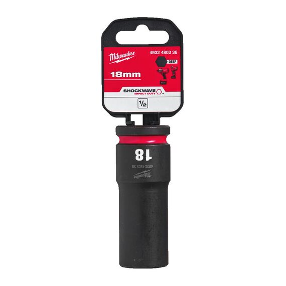 Ударная головка Milwaukee 18 MM ½˝ IMPACT SOCKET DEEP удлиненная - 4932480336, Модель: 18 MM ½˝ IMPACT SOCKET DEEP, внеший вид, изображение 2