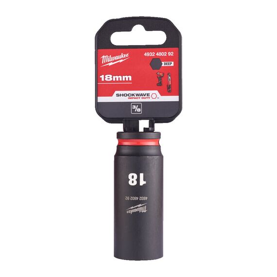 Ударная головка Milwaukee 18 MM ⅜˝ IMPACT SOCKET DEEP удлиненная - 4932480292, Модель: 18 MM ⅜˝ IMPACT SOCKET DEEP, фото, изображение 2 Ударная головка Milwaukee 18 MM ⅜˝ IMPACT SOCKET DEEP удлиненная - 4932480292, Модель: 18 MM ⅜˝ IMPACT SOCKET DEEP, внеший вид, изображение 2