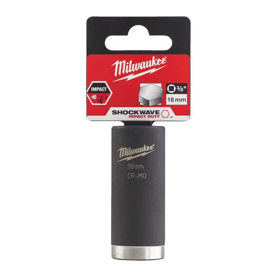 Ударная головка Milwaukee 18 MM ⅜˝ IMPACT SOCKET-LONG удлиненная - 4932478030, Модель: 18 MM ⅜˝ IMPACT SOCKET-LONG, фото, изображение 2 Ударная головка Milwaukee 18 MM ⅜˝ IMPACT SOCKET-LONG удлиненная - 4932478030, Модель: 18 MM ⅜˝ IMPACT SOCKET-LONG, внеший вид, изображение 2