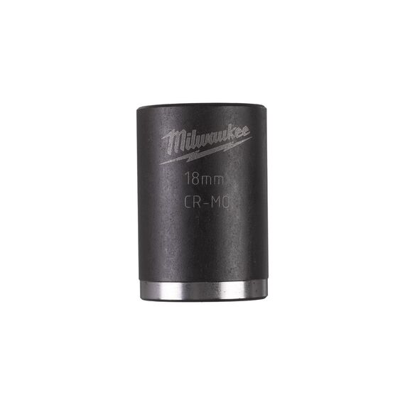 Ударная головка Milwaukee 18 MM ⅜˝ IMPACT SOCKET-SHORT укороченная - 4932478017, Модель: 18 MM ⅜˝ IMPACT SOCKET-SHORT, внеший вид