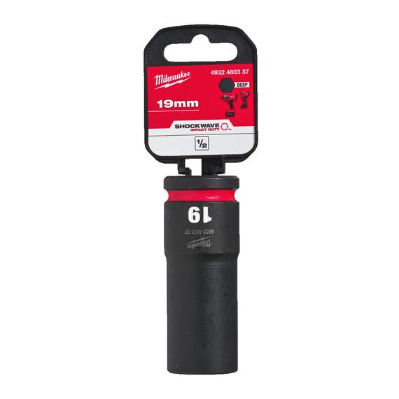 Ударная головка Milwaukee 19 MM ½˝ IMPACT SOCKET DEEP удлиненная - 4932480337, Модель: 19 MM ½˝ IMPACT SOCKET DEEP, внеший вид, изображение 2
