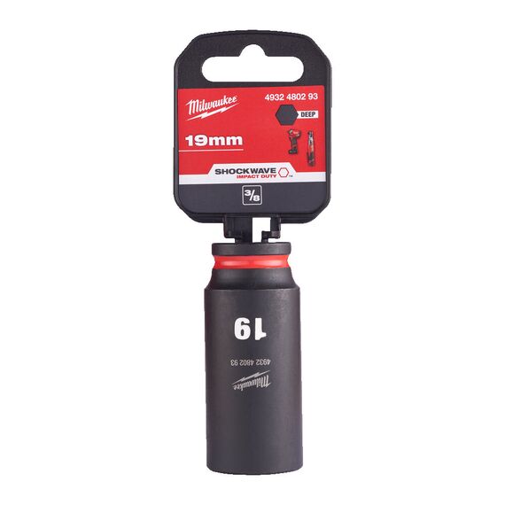 Ударная головка Milwaukee 19 MM ⅜˝ IMPACT SOCKET DEEP удлиненная - 4932480293, Модель: 19 MM ⅜˝ IMPACT SOCKET DEEP, фото, изображение 2 Ударная головка Milwaukee 19 MM ⅜˝ IMPACT SOCKET DEEP удлиненная - 4932480293, Модель: 19 MM ⅜˝ IMPACT SOCKET DEEP, внеший вид, изображение 2