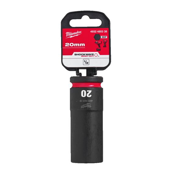 Ударная головка Milwaukee 20 MM ½˝ IMPACT SOCKET DEEP удлиненная - 4932480338, Модель: 20 MM ½˝ IMPACT SOCKET DEEP, внеший вид, изображение 2